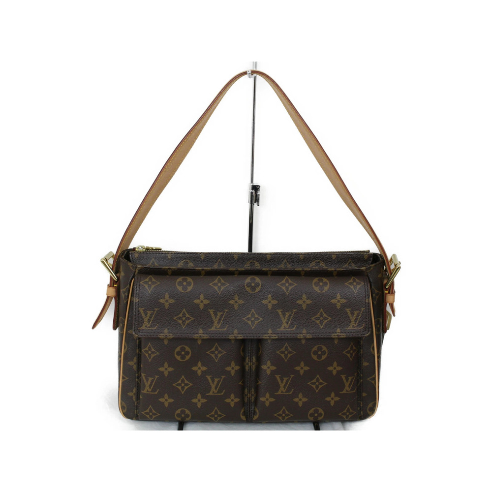 LOUIS VUITTON Viva Cite Monogram Brown Beige Canvas Shoulder Bag Hobo Semi